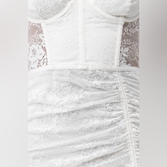 For Love and Lemons Bridal Bustier Lace Mini Dress White Size Small - Picture 4 of 7